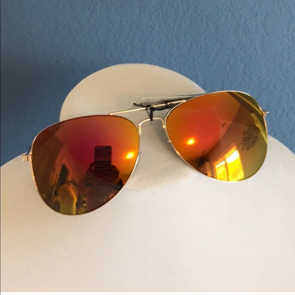 🆕 Aviator Sunglasses - Orange Multi